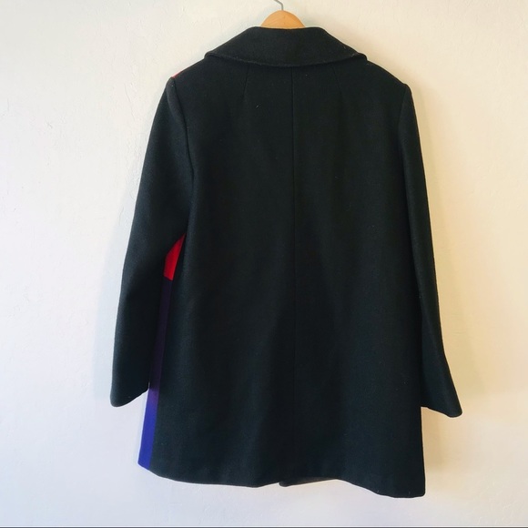 Vintage Wool Retro Color Block Peacoat - Picture 9 of 10